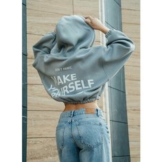 Худи Dont Panic, размер ONE SIZE (42-44), , серый/серый
