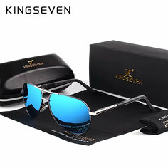 Солнцезащитные очки KINGSEVEN, серебристый/синий