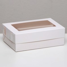 Коробка для макарун, с ложементом, белая 16.5×10.5×5.5 см No Brand