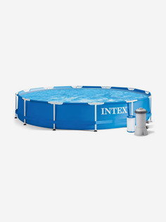 Бассейн каркасный Intex, 366х76 см, Metal Frame, 28212NP, ф-насос, 6503 л, слив кл, Голубой