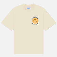 Мужская футболка MARKET Smiley Arc, цвет бежевый, размер S