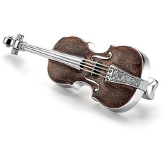Брошь Dewi, серебро, 925 проба, родирование, эмаль, фианит