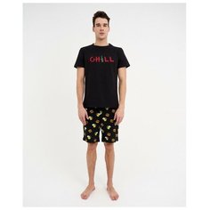 Пижама Kaftan Базовая коллекция, размер 56, черный