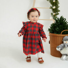 Платье Крошка Я, размер 86-92, красный