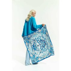 Платок Русские в моде by Nina Ruchkina для женщин,90х90 см, синий