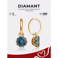 Серьги с подвесками Diamant, красное золото, 585 проба, топаз, размер 24 мм, , золото