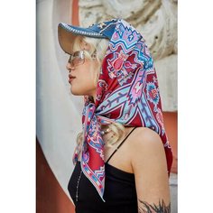Платок Русские в моде by Nina Ruchkina Кавказский скакун для женщин,90х90 см, бордовый