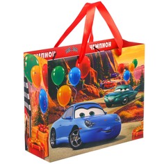 Пакет подарочный, 31х26х11 см, упаковка, тачки Disney