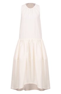 Платье из хлопка и шелка Jil Sander