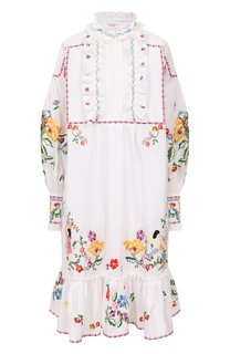 Платье из хлопка и льна Valentino