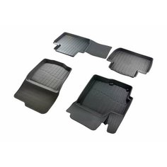 Резиновые 3D LUX коврики в салон SRTK для Mitsubishi Outlander [внедорожник 2012-.], XL [внедорожник 2007-2012]