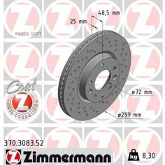 ZIMMERMANN 370.3083.52 Диск торм. перед. вент. перфорир. [299x25] SPORT Z