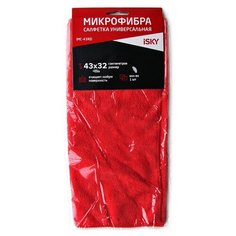 Салфетка для ухода за автомобилем iSky, 43х32 см, микрофибра, красный iMC-43RD