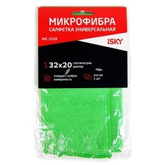 Салфетка для ухода за автомобилем iSky, 32х20 см, микрофибра, зеленый iMC-32GR