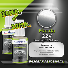 Luxfore подкраска для царапин и сколов Mazda 22V Sunlight Silver 20 мл + лак 20 мл комплект
