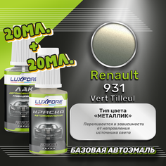 Luxfore подкраска для царапин и сколов Renault 931 Vert Tilleul 20 мл + лак 20 мл комплект