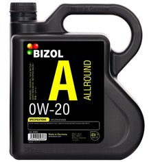 HC-синтетическое моторное масло BIZOL Allround 0W-20, 4 л, 1 шт.
