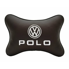 Подушка на подголовник автомобильная коричневая экокожа VOLKSWAGEN POLO Vital Technologies
