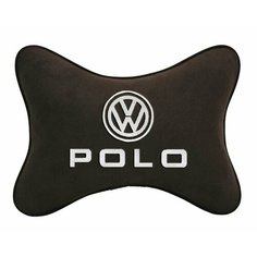 Подушка на подголовник автомобильная коричневая алькантара VOLKSWAGEN POLO Vital Technologies