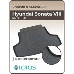 Коврик в багажник 3D резиновый Hyundai Sonata VIII (2019-н. в.) / Коврики автомобильные Хендай Соната 8 Mile