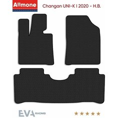 Коврики в салон ЭВА Allmone для Changan UNI-K 1 (SUV) 2020 - Н. В. задний цельный, черные, 3шт. / Чанган