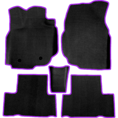 Коврики ЕВА для Toyota RAV4 III (ХА30) 2005-2016 / Тойота Рав 4 3 поколение / Черные соты / Фиолетовый кант / Комплект 5 шт. Evaformat