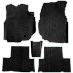 Коврики ЕВА для Toyota RAV4 III (ХА30) 2005-2016 / Тойота Рав 4 3 поколение / Черные соты / Серебристый кант / Комплект 5 шт. Evaformat