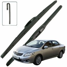 Дворники Toyota Corolla (10) E150 / Тойота Королла Е150 седан 2006 / 2007 / 2008 / 2009 / 2010 Щетки стеклоочистителя гибридные ОЕМ для автомобиля LYNXauto 650мм-350мм к-т 2шт.