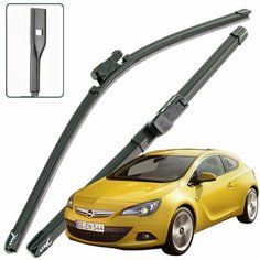 Дворники Opel Astra GTC J (4) P10 / 2011 - 2015 щетки стеклоочистителя бескаркасные крепление кнопка Push button / Комплект 2шт 750мм + 650мм LYNXauto