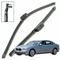 Дворники BMW 7-Series (5) F01 / БМВ 7 серии Ф01 седан 2008 / 2009 / 2010 / 2011 / 2012 Щетки стеклоочистителя бескаркасные автомобильные LYNXauto 650мм-450мм к-т 2шт.