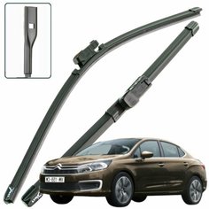 Дворники Citroen C4 (2) / Ситроен С4 седан рест. 2016 2017 2018 2019 2020 2021 2022 Щетки стеклоочистителя бескаркасные автомобильные LYNXauto к-т 2шт, 750мм-650мм