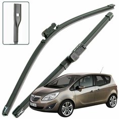 Дворники Opel Meriva (2) B / Опель Мерива В 2009 2010 2011 2012 2013 2014 Щетки стеклоочистителя бескаркасные автомобильные LYNXauto 700мм-600мм к-т 2шт.