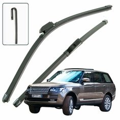 Дворники Land Rover Range Rover (4) L405 / Ленд Ровер Рендж Ровер Л405 2012 2013 2014 2015 2016 2017 Щетки стеклоочистителя бескаркасные автомобильные LYNXauto 600мм-500мм к-т 2шт.