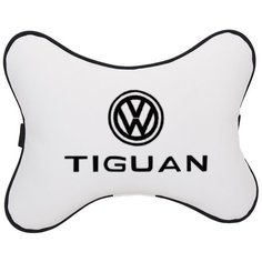 Подушка на подголовник автомобильная белая экокожа VW Tiguan Vital Technologies