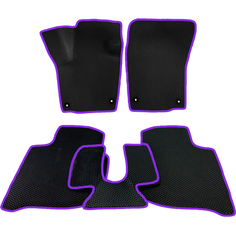 ЕВА коврики для Skoda Rapid 1 (2012-2020), Шкода Рапид 1 / Черные соты / Фиолетовый кант / Комплект 5 шт. Evaformat