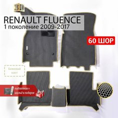 EVA коврики в салон автомобиля RENAULT FLUENCE 1 (Рено Флюенс 1), ева коврики автомобильные с бортами, эва в машину Нет бренда