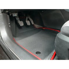 Новинка! Коврики Ева с Пресс Бортами на Chevrolet Cruze ПРЕМИУМ_3D, черно-красный SPC