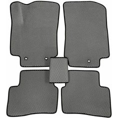 Автомобильные EVA(ЭВА) коврики на салон автомобиля FAW Bestune B 70, 2022-2023 г. в, с 3Д лапой, без разреза, серый ромб с черным кантом Evateka