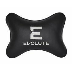 Подушка на подголовник автомобильная черная экокожа EVOLUTE Vital Technologies