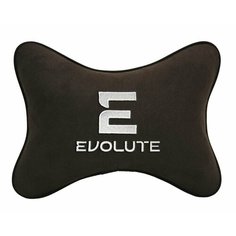Подушка на подголовник автомобильная коричневая алькантара EVOLUTE Vital Technologies