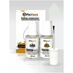 Подкраска JEEP WRANGLER, код DT1655, BRIGHT WHITE солид, набор FixPaint Double, краска и лак для ремонта сколов и царапин