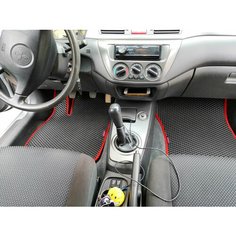 Автомобильные коврики EVA для Mitsubishi Lancer IX, 2000-2010, черно-красный SPC