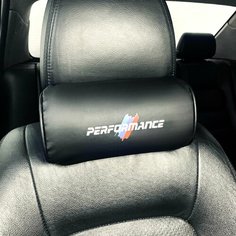 Подушка автомобильная с логотипом авто BMW M Performance/Кожаная подушка на сиденье/Подголовник Нет бренда