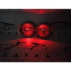 Воздуховод 2шт , сопло, решетка печки, дефлектор в стиле АМГ Красные (AMG) (2шт) для Гранта Granta, Калина 2 Kalina 2 Нет бренда