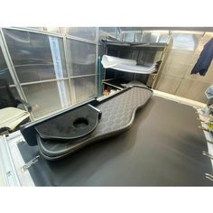 Столик для КамАЗ 2 яруса Соты серые Без ящика (пластиковая панель) Автостиль