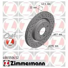 Тормозной диск задний Zimmermann 400550652 для Mercedes A-CLASS W176, CLA C117, X117, GLA-CLASS X156