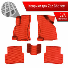 Коврики ЭВА Ромб для авто Заз Шанс / Zaz Chance 2009-2014 Г. В. Красный с Красным кантом Richmark