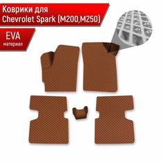 Коврики ЭВА Ромб для авто Chevrolet Spark M200-M250 / Шевроле Спарк 2005- Г. В. Коричневый с Коричневым кантом Richmark
