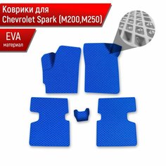 Коврики ЭВА Ромб для авто Chevrolet Spark M200-M250 / Шевроле Спарк 2005- Г. В. Синий с Синим кантом Richmark