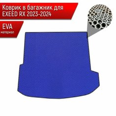 Коврик в багажник ЭВА сота для авто Эксид РХ/ EXEED RX 2023-2024 Синий с Чёрным кантом Richmark